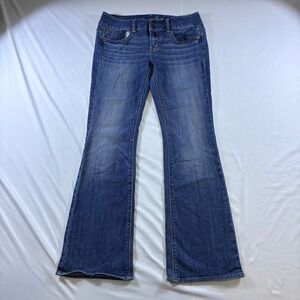 American Eagle Artist Flare Jeans Womens 4 Short Blue Super Stretch Y2K VTG
